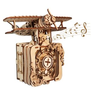 3d Wooden Puzzle Punk Airplane Music Box You Are My Sunshine Handmade Assembly Model Kit Holidays Brthdays Christmas Gifts