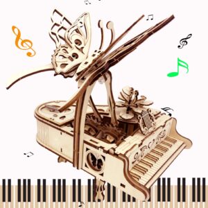3D Puzzle for Adults - Cool Piano Music Box DIY Craf Kit for Adults to Build Model Kits Wood Mechanical Building Puzzle for Age 14+Years Old
