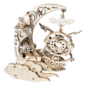 Wooden 3D Puzzle for Adults Mechanical Music Box Model Kits Wood DIY Crafts Kit Jigsaw Puzzle for Age 14+ Years Old