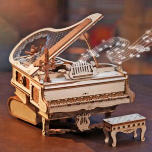 3D Puzzles for Adults,DIY Music Box Gifts,Wooden Magic Piano Model Kits,Mechanical Wooden Puzzles,Music Box for Adults, Friends