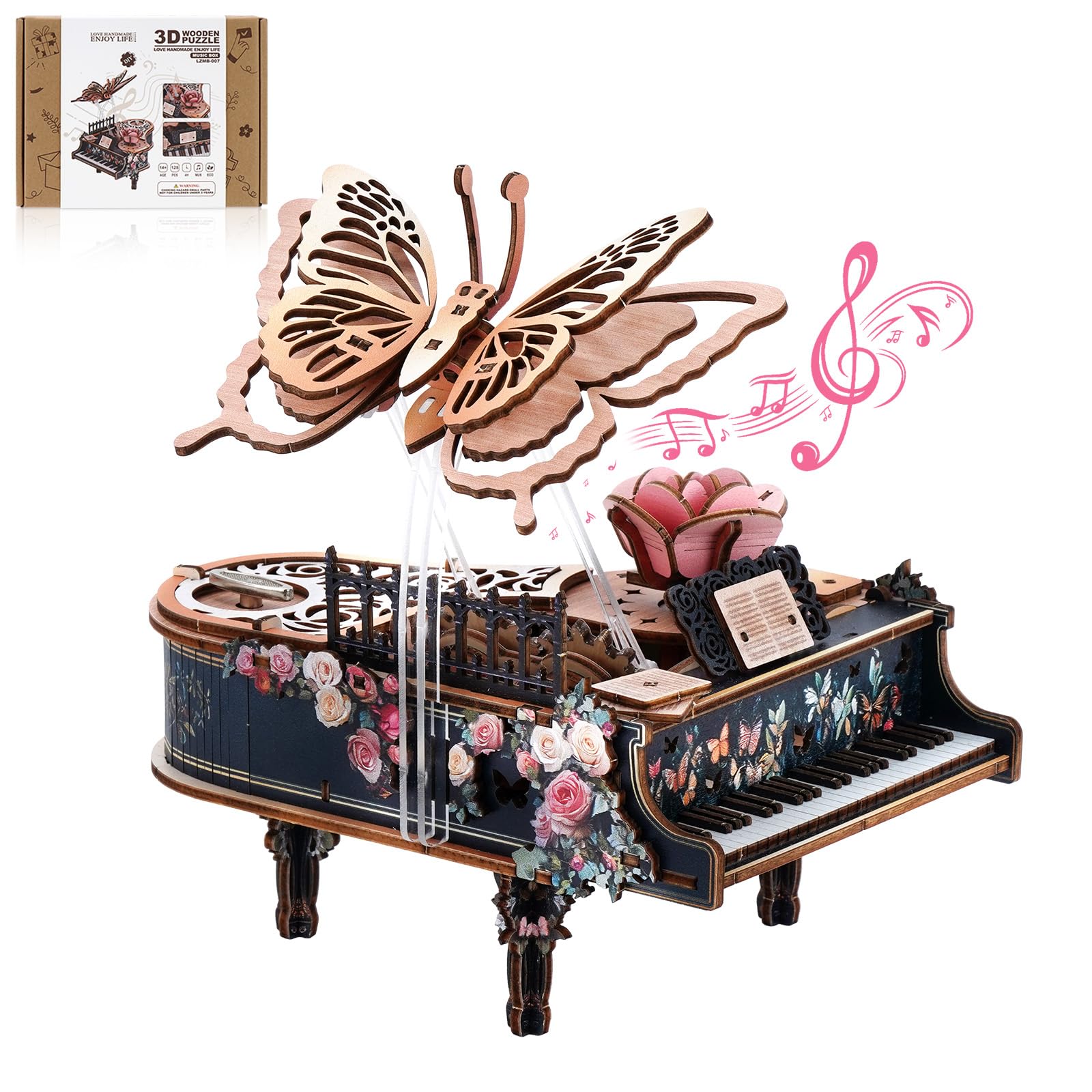 3D Puzzles for Adults, 3D Piano Puzzle Model Kit, Wooden Piano Puzzles for Adults Home Desk Decor DIY Crafts Wooden Music Box Puzzle Gifts for Men Women Hobbies for Holiday Birthday