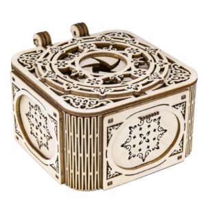 3D Wooden Puzzles for Adults, Mystery Jewelry Box with Music, DIY Wood Crafts/Hobbies Desk Decor, Mechanical Model Kit to Build, Gift for Teens Girls Women Man on Birthday/Christmas (Jewelry Box)