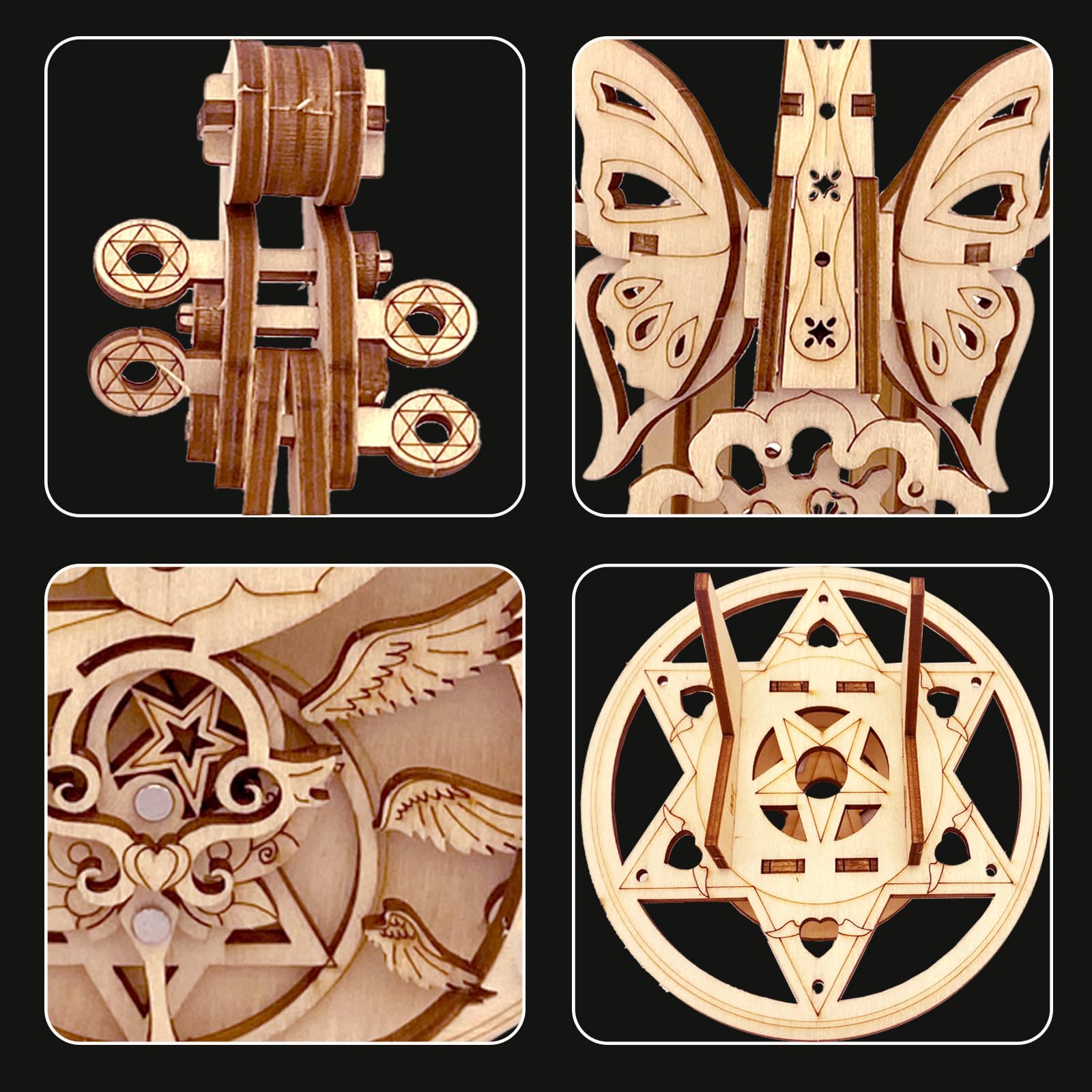 3D Puzzle Wooden Model Kits for Adults - DIY Cello Music Box Mechanical Jigsaw Puzzles Construction Craft Kits for Adult Age 14+ Years Old - Image 5