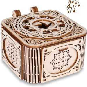 3D Wooden Puzzle Music Box - Mechanical Model Kit for Teens and Adults