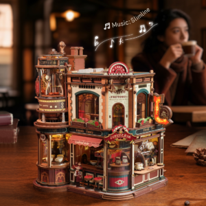 Dream Coffee Factory Music Box Wooden 3D Puzzle EAB02