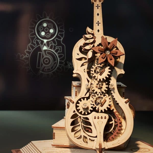Intricate Gear Group Inside the Cello Music Box