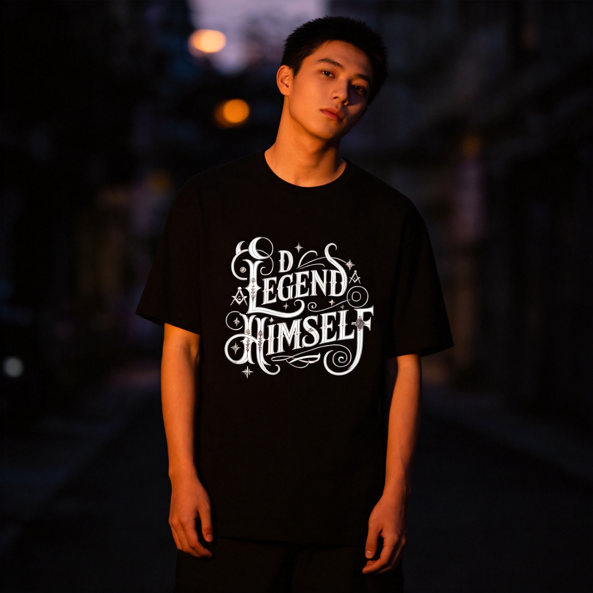 ODS LEGEND Tribal Skull Tee - Black Model