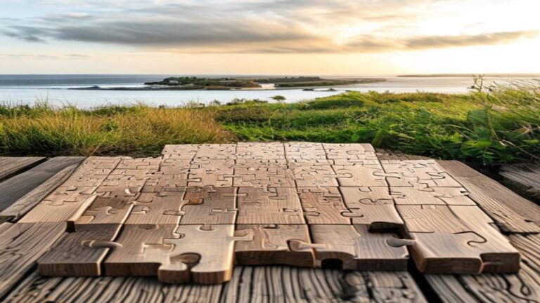 Coastal Farmland Wooden Jigsaw Puzzle: A Perfect Display Piece for Your Home