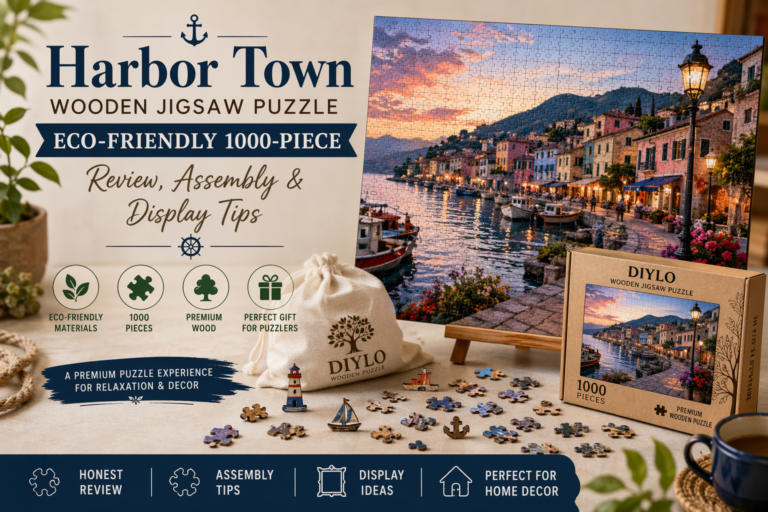 Harbor Town Wooden Jigsaw Puzzle: eco-friendly 1000-piece wooden puzzle review, assembly & display tips