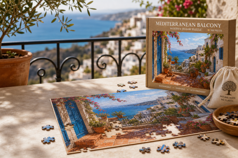 Mediterranean Balcony Wooden Jigsaw Puzzle: Eco-Friendly Features, Durability, and Display Tips