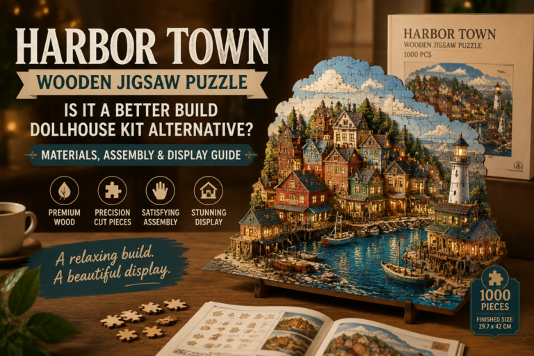 Harbor Town Wooden Jigsaw Puzzle: Is It a Better Build Dollhouse Kit Alternative? Materials, Assembly & Display Guide