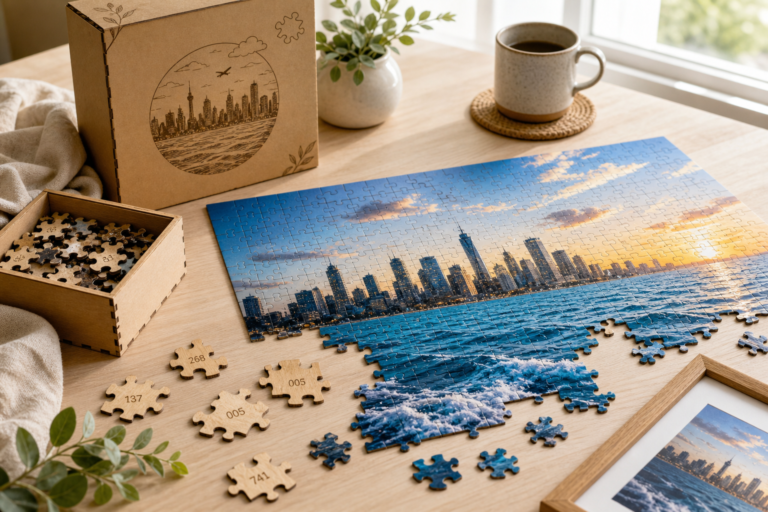 Plane jigsaw puzzles review: Skyline & Sea 1000-piece wooden puzzle — eco-friendly materials, numbered backs and framing tips