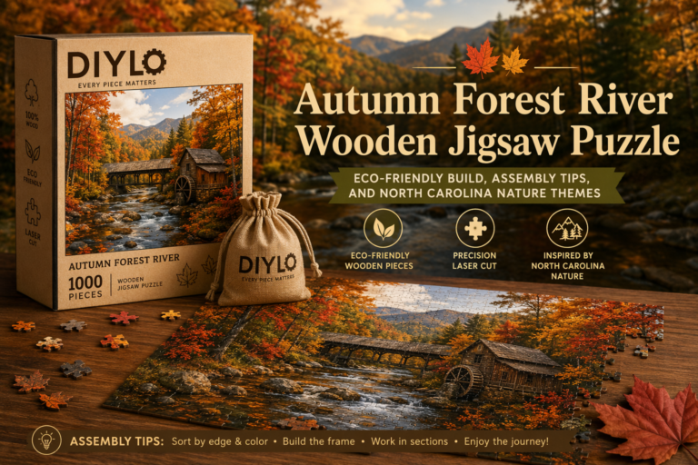 Autumn Forest River Wooden Jigsaw Puzzle: Eco-Friendly Build, Assembly Tips, and North Carolina Nature Themes