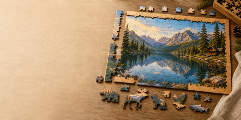 Mountain Lake Wooden Jigsaw Puzzle: Why an Edge Piece Puzzle Helps You Build a Real Jigsaw Puzzle with Animal Pieces